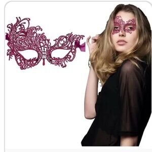 Pink Lace Masquerade Mask